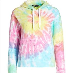 Generation Love Tie Dye Sparkle Hoodie Sweatshirt size small